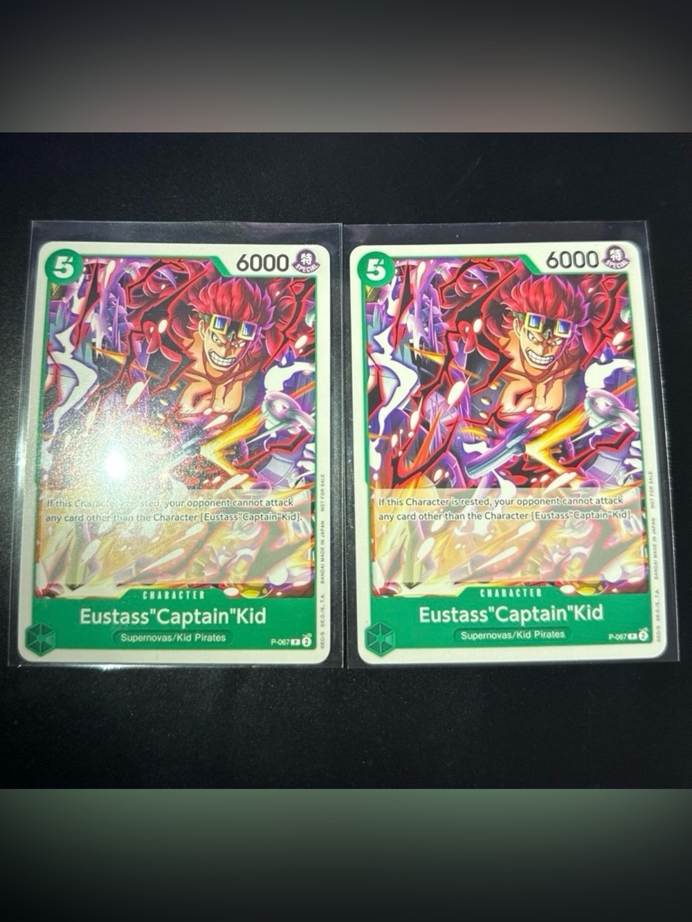 2x Eustass Captain Kid Prelease Tournament One Piece promo trading card OP67